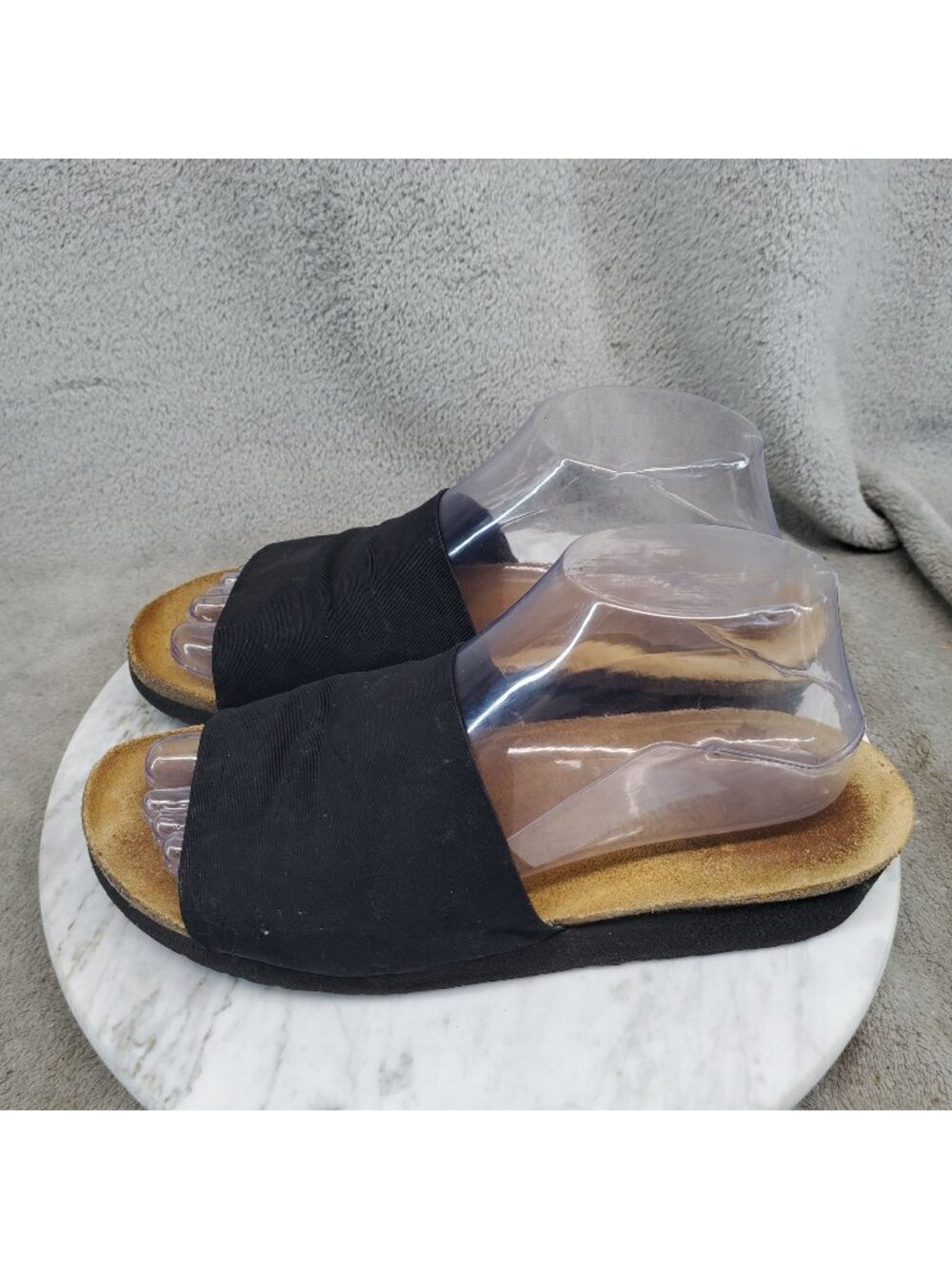 Naot Shoes Womens Size 9 Alana Black Leather Slip On Wedge Sandals *Read*